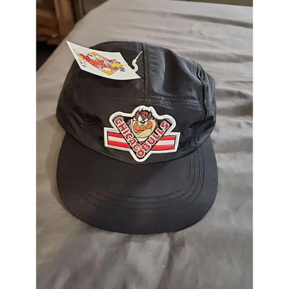 90s Vintage CHICAGO BULLS Hat Youth Strapback Taz Looney Tunes 5 Panel Camp‎